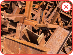 Large Pile of Scrap Metal: This is not a good match for the 'CountThings from Photos' app because the unorganized pile of irregular metal pieces lacks a repeatable shape or organization for the AI to follow.