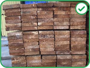 Rectangular Wood Lumber: This is a good match for the 'CountThings from Photos' app because the uniform planks have standardized shapes and distinct edges that allow for high-precision automated counting.