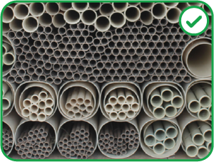Bundle of Pipes: This is a good match for the 'CountThings from Photos' app because the pipe faces are directed toward the camera, allowing our templates to classify and count each item by its specific size.
