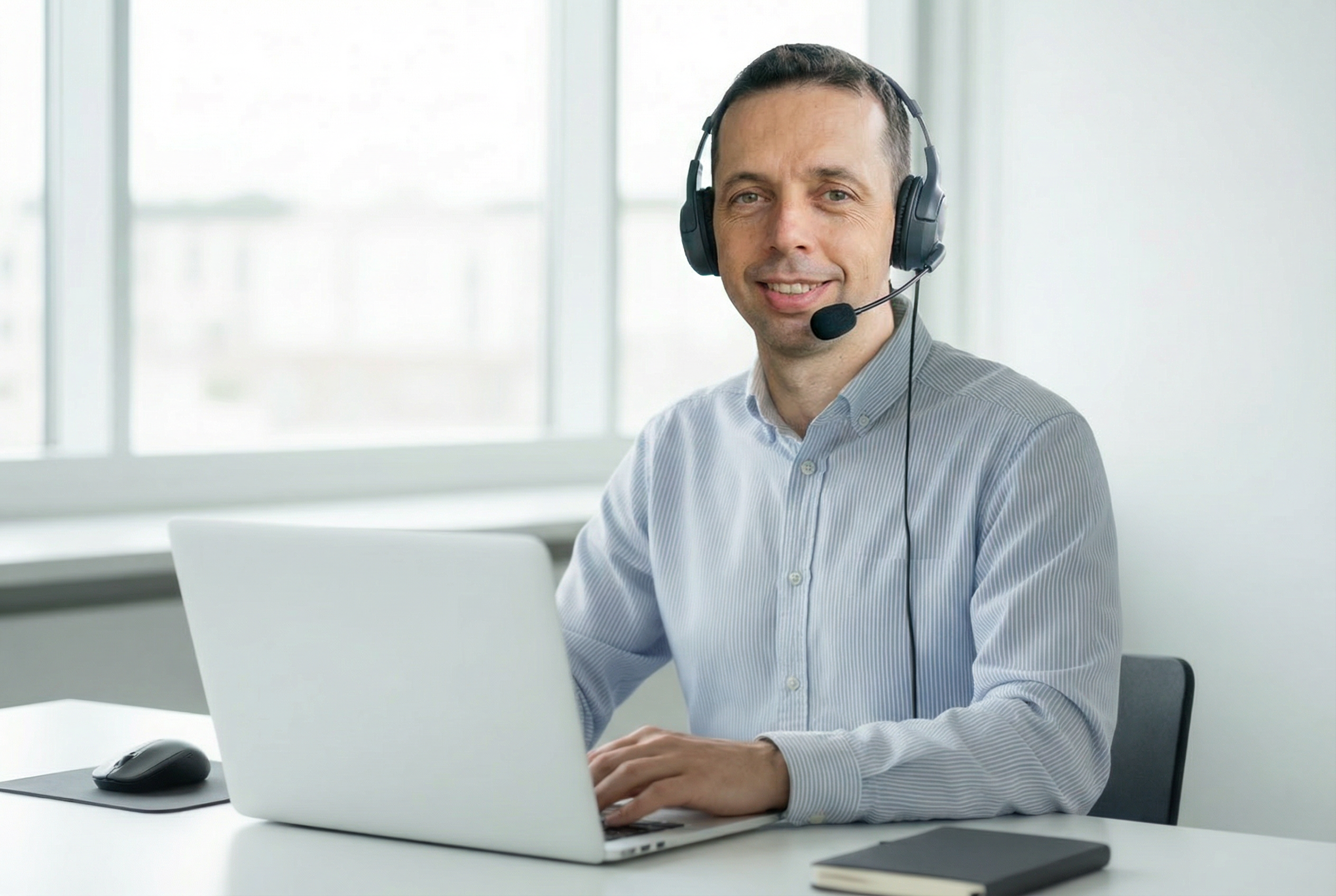 A 'CountThings from Photos' app engineering team member in a virtual meeting, helping a client optimize the app for their specific items and environment.